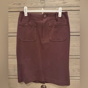 Maeve Colette Brown Pencil Skirt with Front Patch Pockets - size M